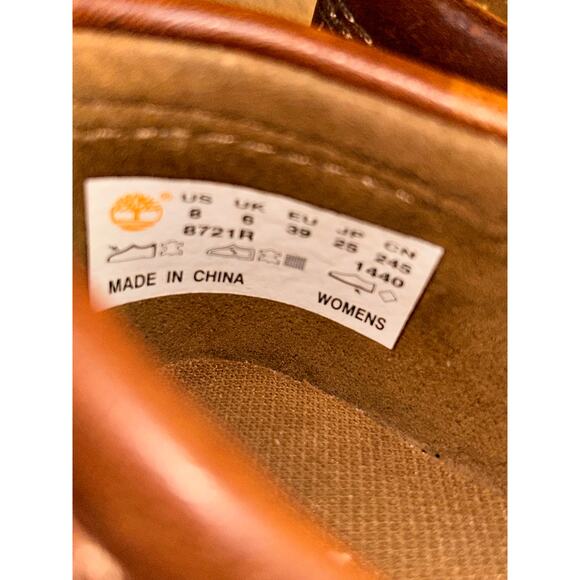 Timberland Preppy Distressed Boho Hippie Brown Fringe Leather Penny Loafers - Picture 8 of 12